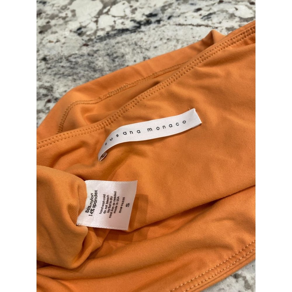Susana Monaco Tango Orange Strapless Crop Tube Top Women's Size Small S - Picture 10 of 11